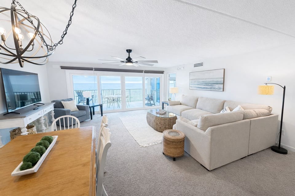 Dining area and living room