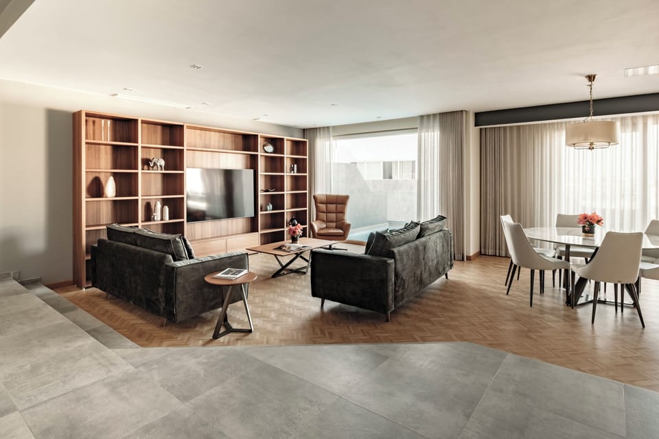 Penthouse, 2 Bedrooms, Private Pool, Sea View | Living area | 43-inch Smart TV with digital channels