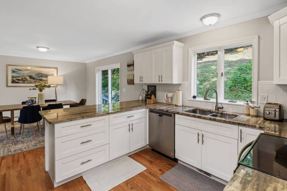 Spacious kitchen with a large island - perfect for meal prep or gathering with family and friends