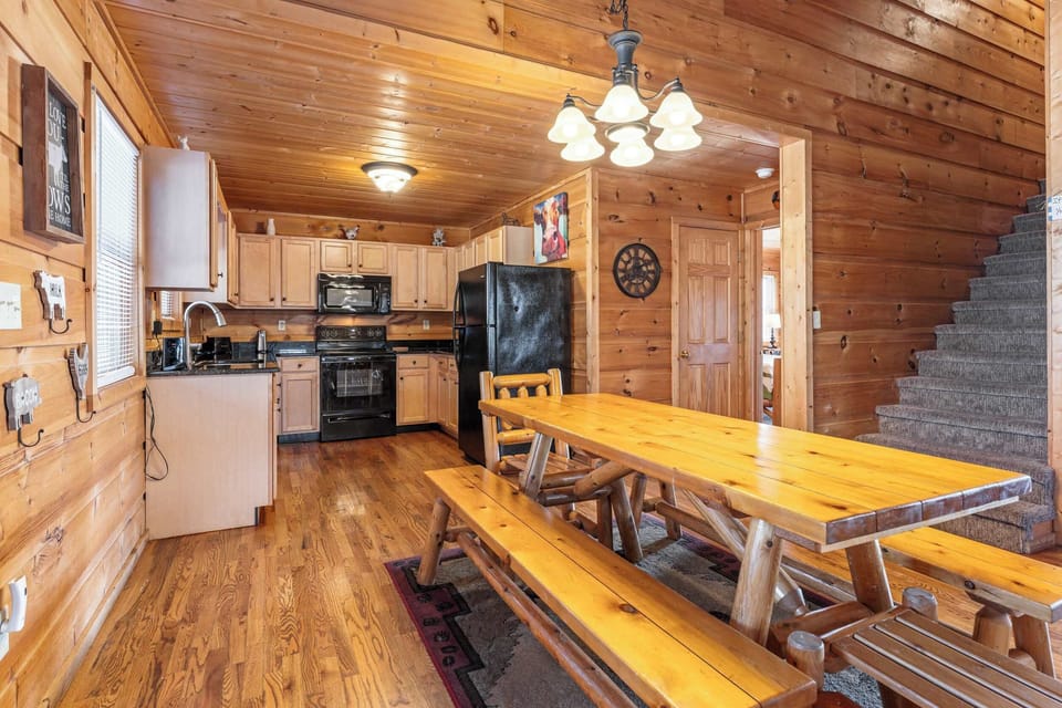Dining table with seating for up to 8