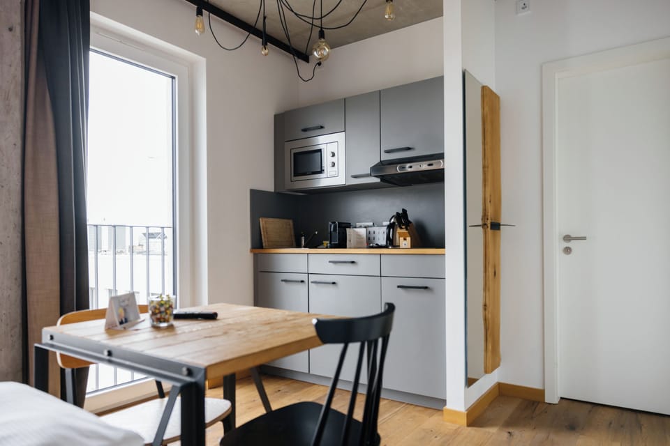 Studio (small) | Private kitchenette | Fridge, microwave, stovetop, dishwasher