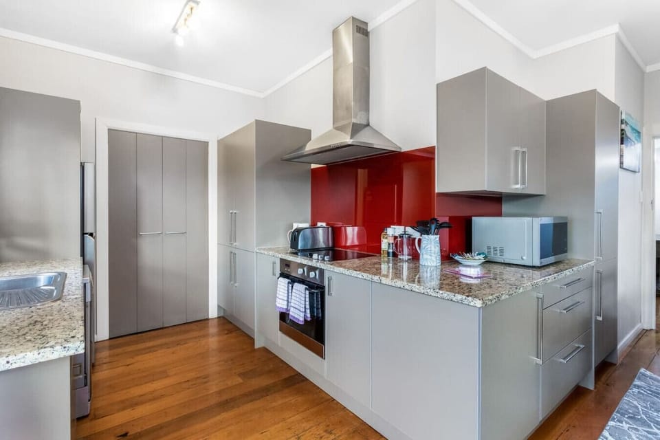 There is plenty of prep space in the kitchen to cook family meals.