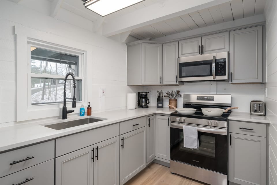 Cook up your favorites with modern appliances and all the essentials at your fingertips.