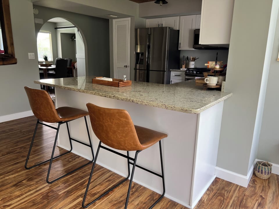 Spacious kitchen with plenty of counter space—perfect for meal prep.