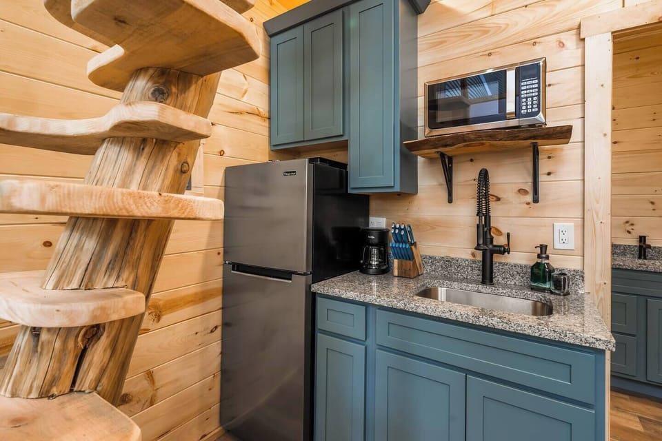 Stylish space with modern appliances and natural wood accents, perfect for culinary adventures!