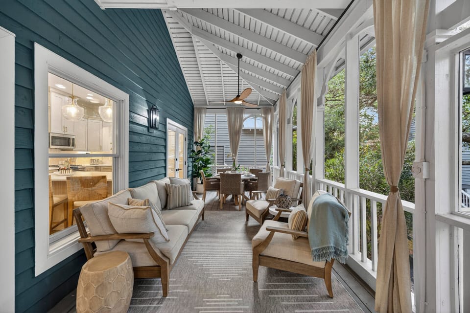Screened porch perfect to keep your relaxation bug free