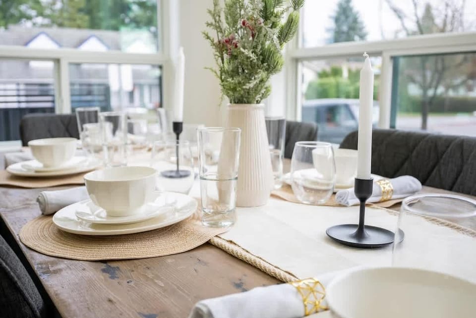 Gather around the elegant dining table for eight and enjoy memorable meals, laughter, and connection with loved ones — the perfect space for shared vacation moments.