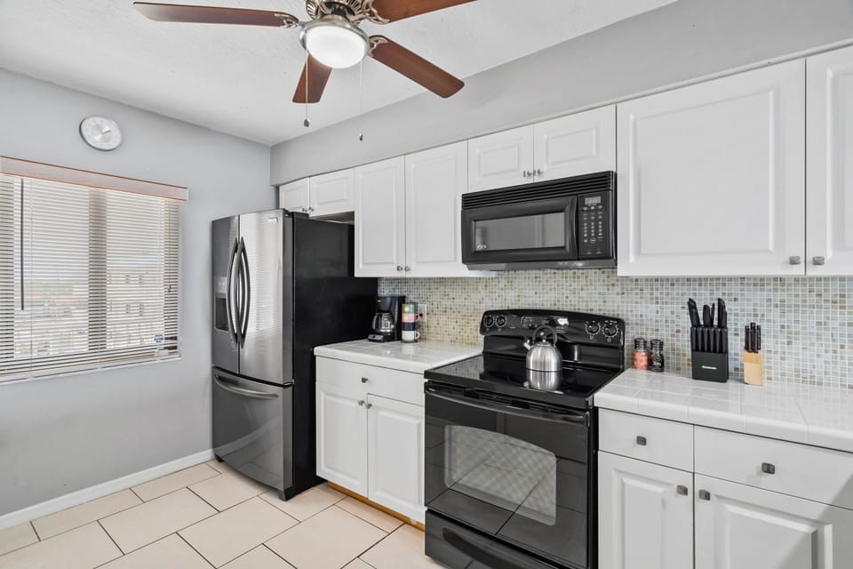 Fully-equipped kitchen with modern appliances