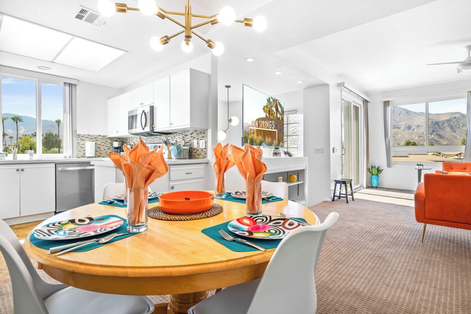 Dining Area with views- Old dining table
