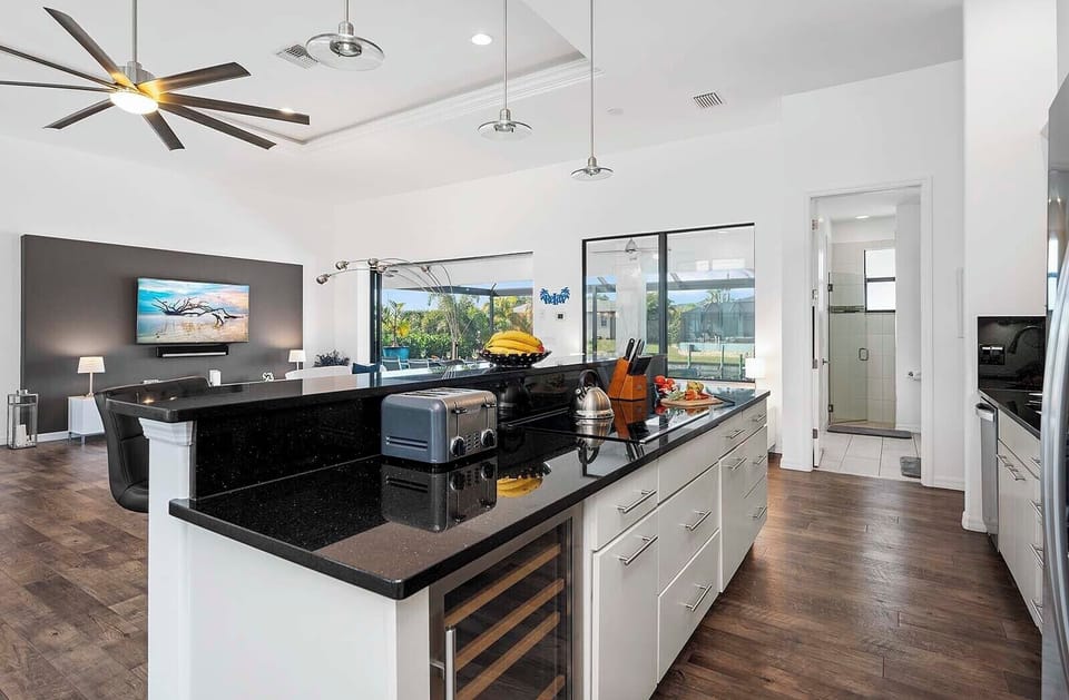 Del Sol Offers a Great Kitchen with  Wine Fridge and Stainless Appliances
