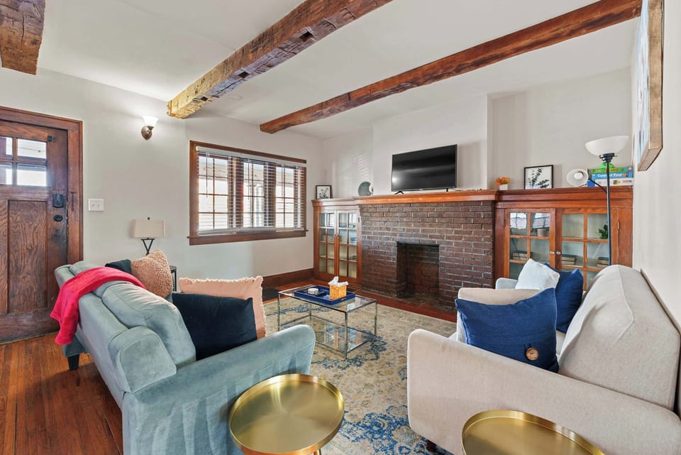 Curl up in the cozy living room & stream your favorites on the smart TV