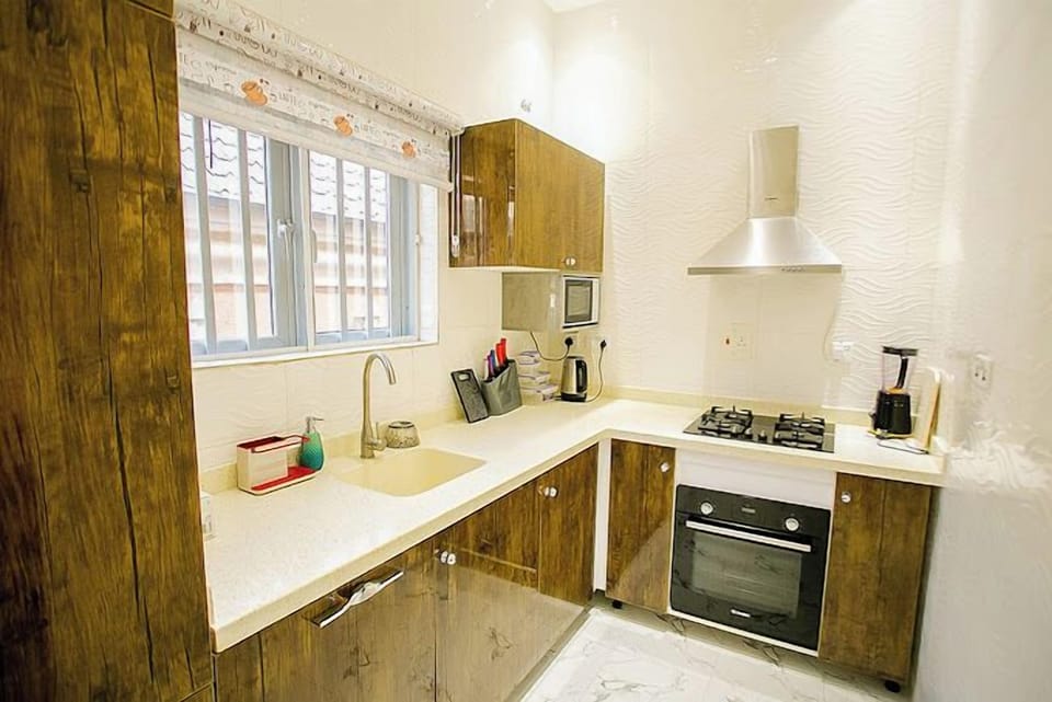 Family Apartment, Balcony, City View | Private kitchen | Fridge, microwave, oven, stovetop