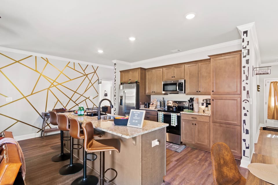 Fully-equipped kitchen perfect for culinary adventures.