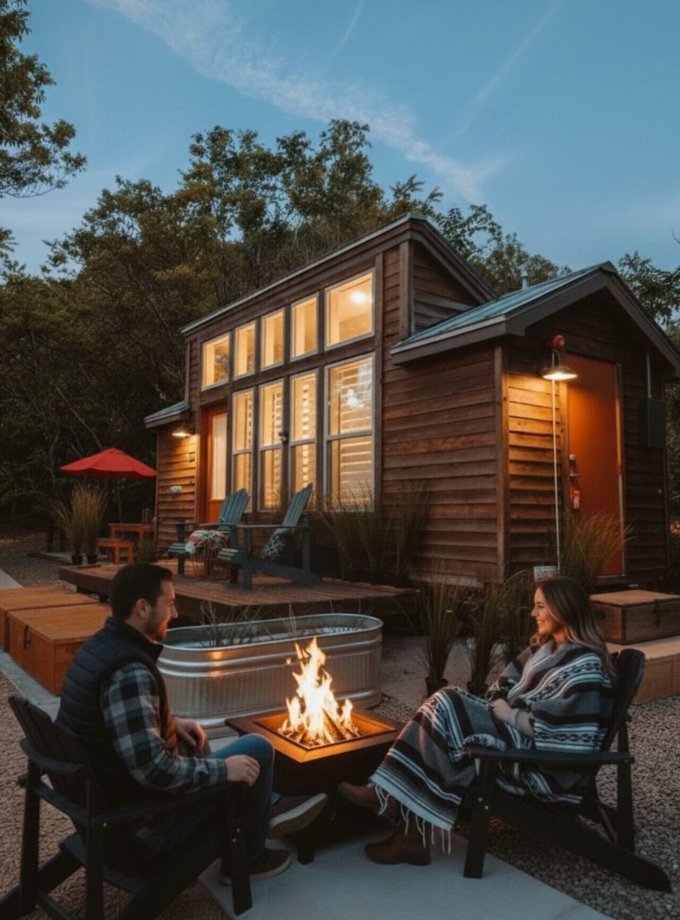 End your day around the outdoor fire pit, enjoying cozy evenings, fresh mountain air, and memorable moments beneath Cottonwood`s dark skies.