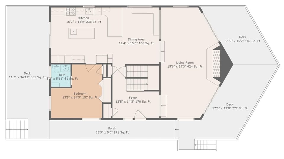 House, Multiple Beds (LaKaSa House on Hill Street) | Floor plan