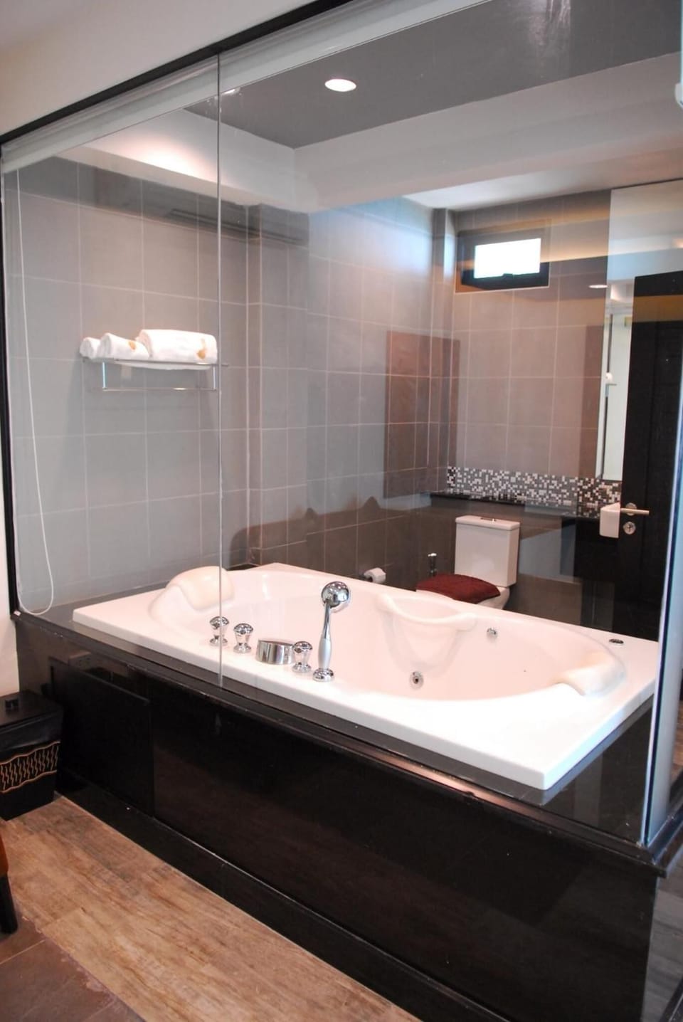 Shower, free toiletries, hair dryer, slippers