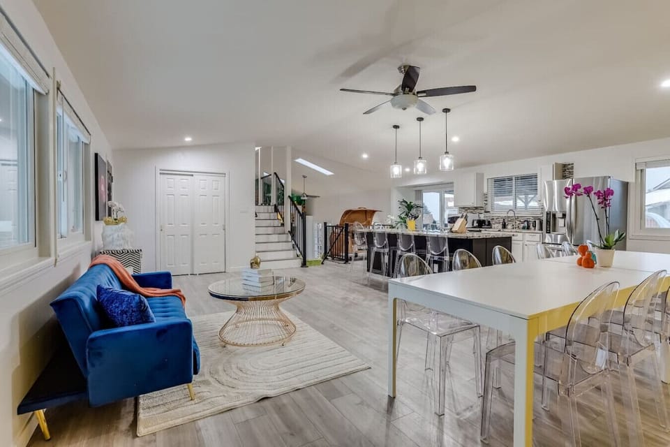 Spacious Kitchen and Dining Area with Massive Dining Table