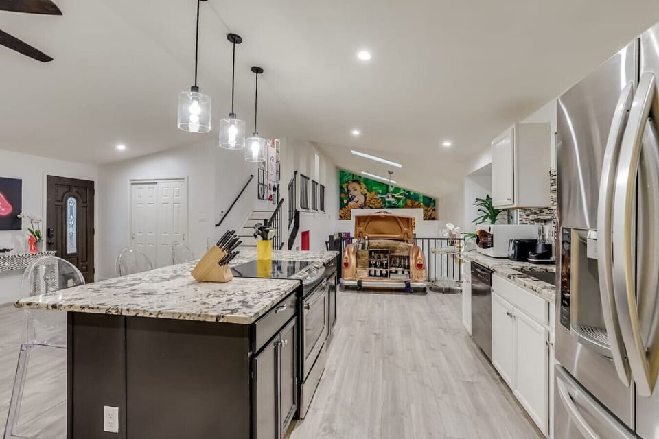 Spacious Kitchen and Dining Area with Massive Dining Table