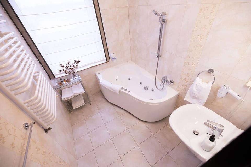 Premium Suite, 1 Bedroom | Bathroom | Hair dryer, towels, soap, shampoo