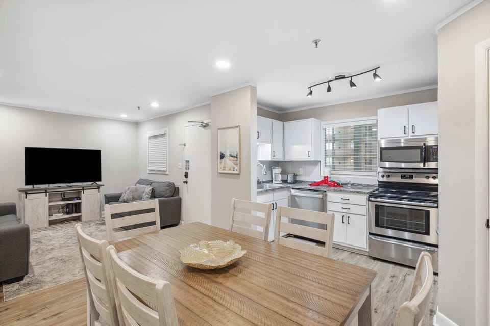 Open living and dining area