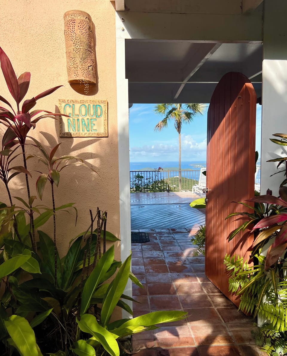 Front door of Cloud Nine villa