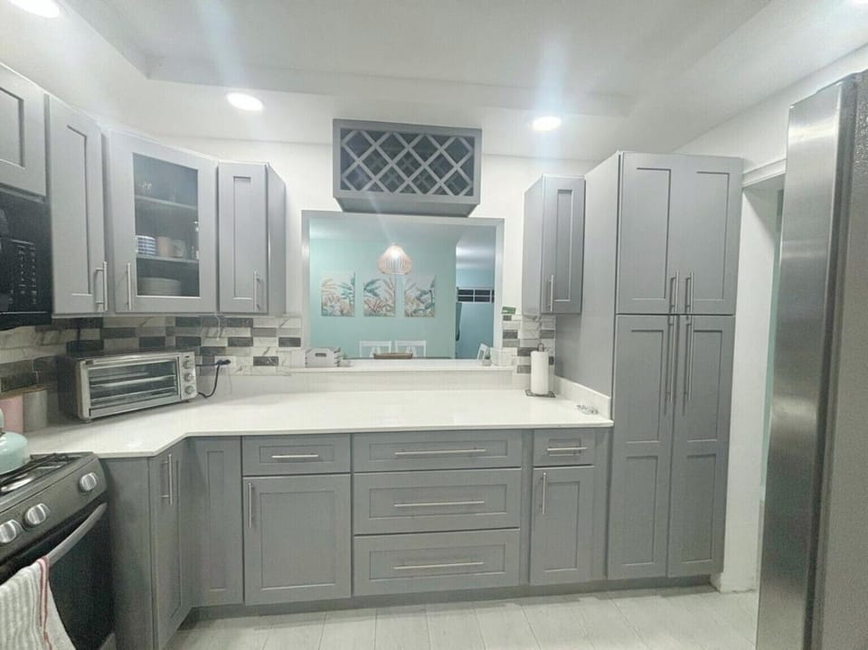Full kitchen with everything you need for meals at home