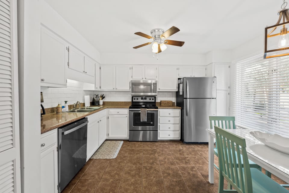 Prepare meals with ease in the oversized kitchen.
