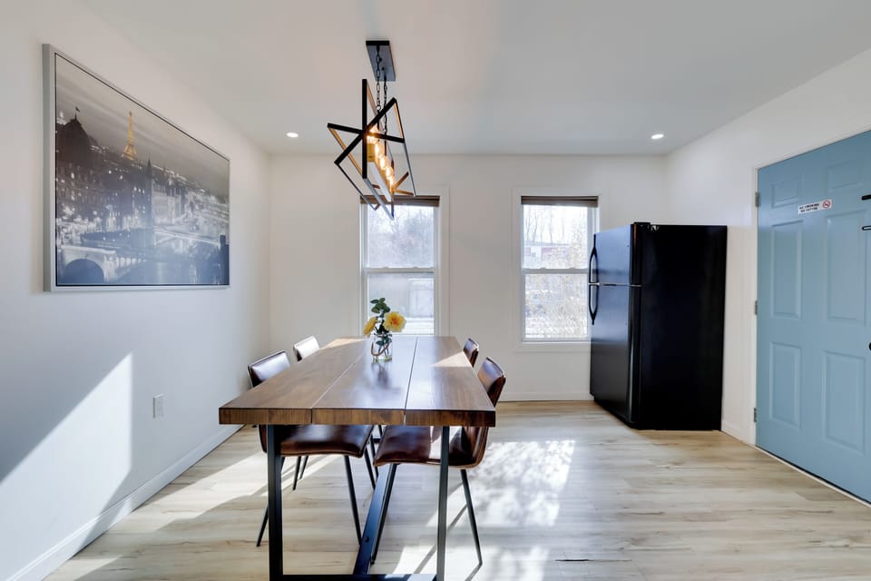 Dining Room | Single-Story Apartment | Refrigerator