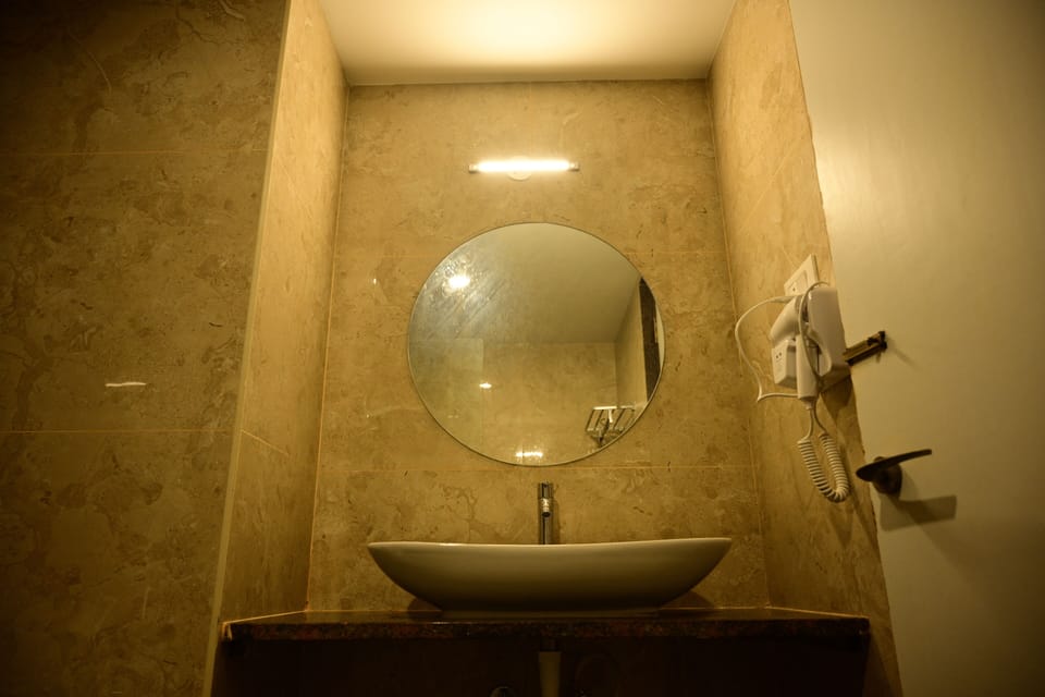 Shower, towels, soap, shampoo