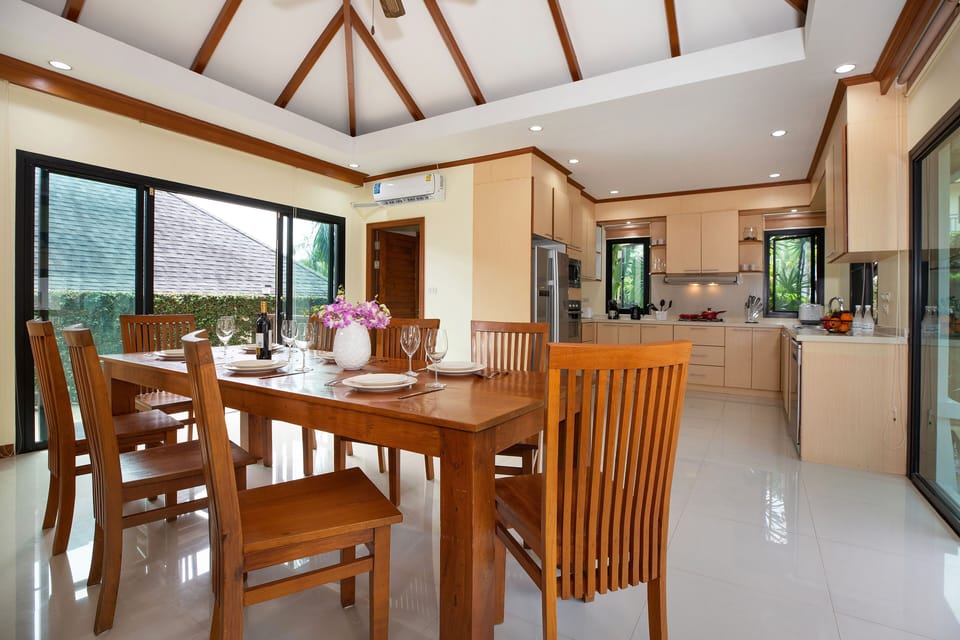 Family Villa, 3 Bedrooms, Pool View | Living area | 46-inch flat-screen TV with cable channels, TV