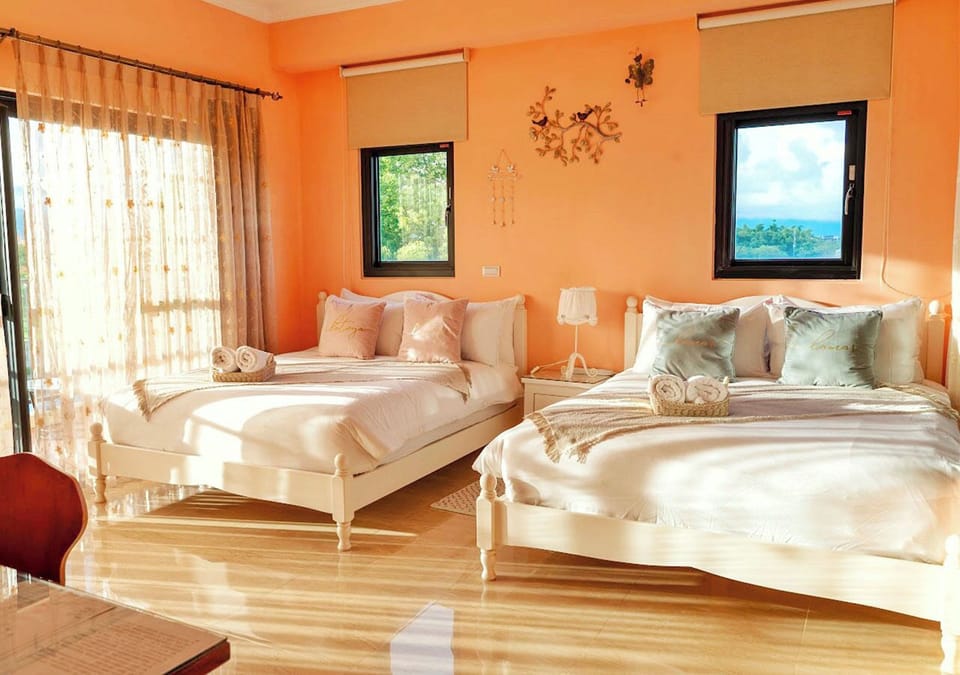 Desk, laptop workspace, free WiFi, bed sheets