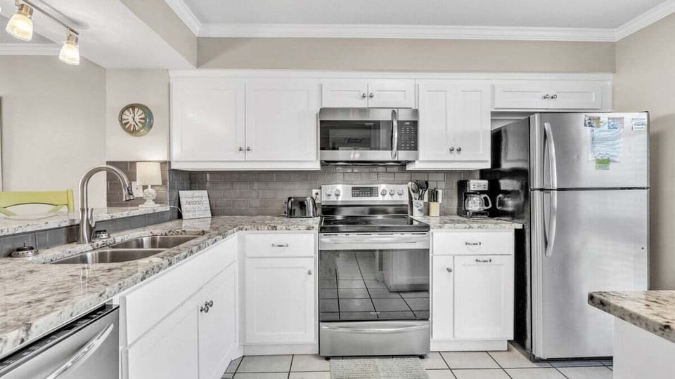 Updated kitchen with stainless steel appliances