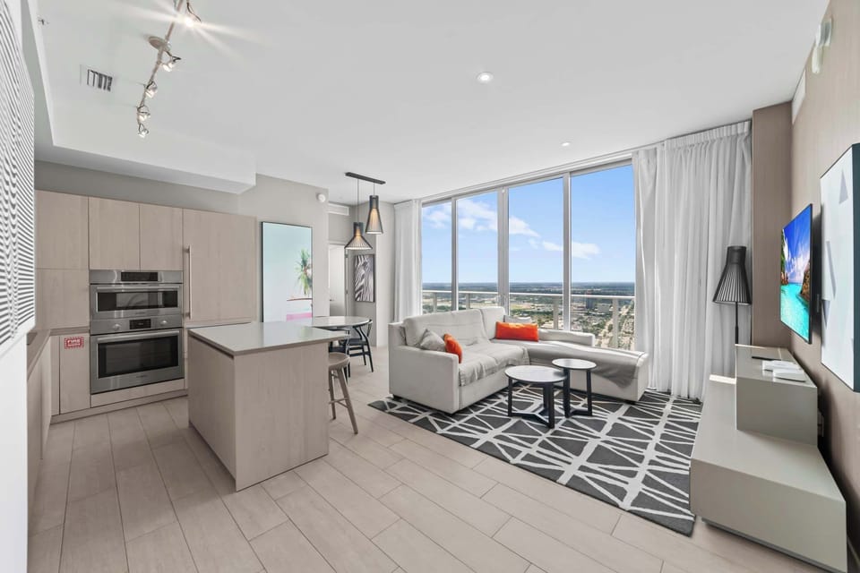 Condo, Multiple Beds, Hot Tub, Ocean View (Unparalleled Atlantic Penthouse) | Living area | 50-inch flat-screen TV with digital channels