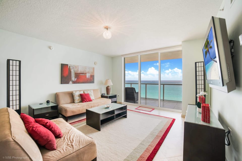 Condo, 2 Queen Beds, Balcony, Ocean View (Balcony on the Ocean) | Living area | 50-inch flat-screen TV with digital channels