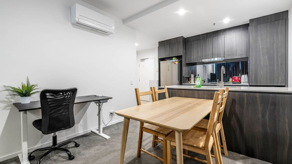 Dining area with workspace nook