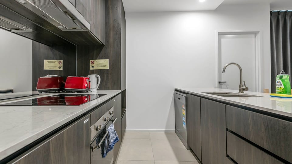 Sleek and fully-equipped kitchen