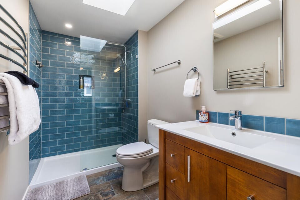 Bidet, towel heater, rain shower, hand held shower