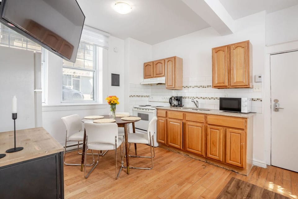 Spacious kitchen with homey touches