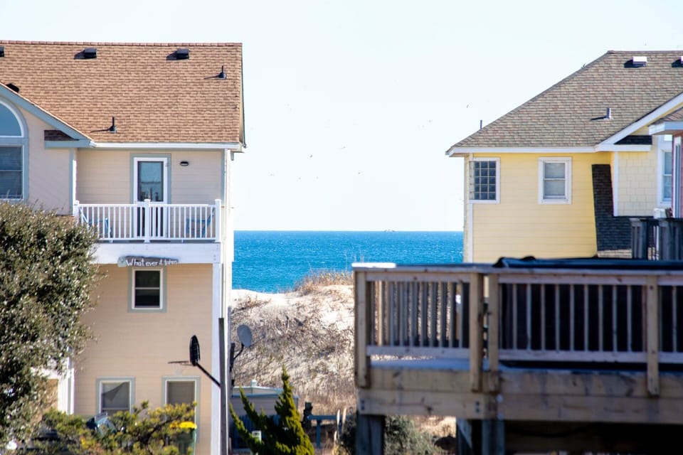 Enjoy beautiful views of the ocean from your deck for the perfect sunrise.