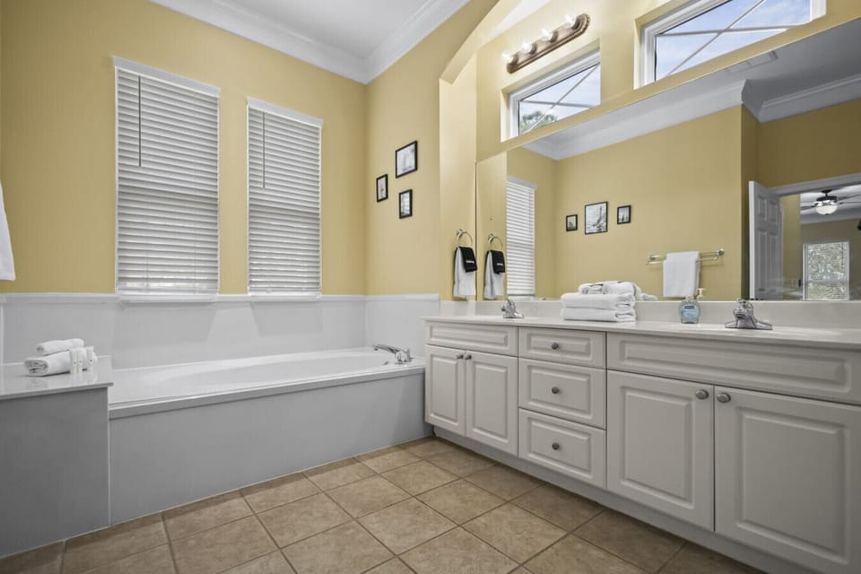 Master bathroom...walk-in shower & soaking tub