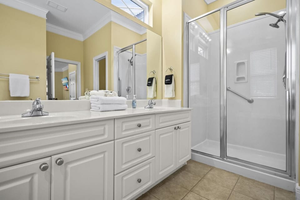 Master bathroom...walk-in shower & soaking tub