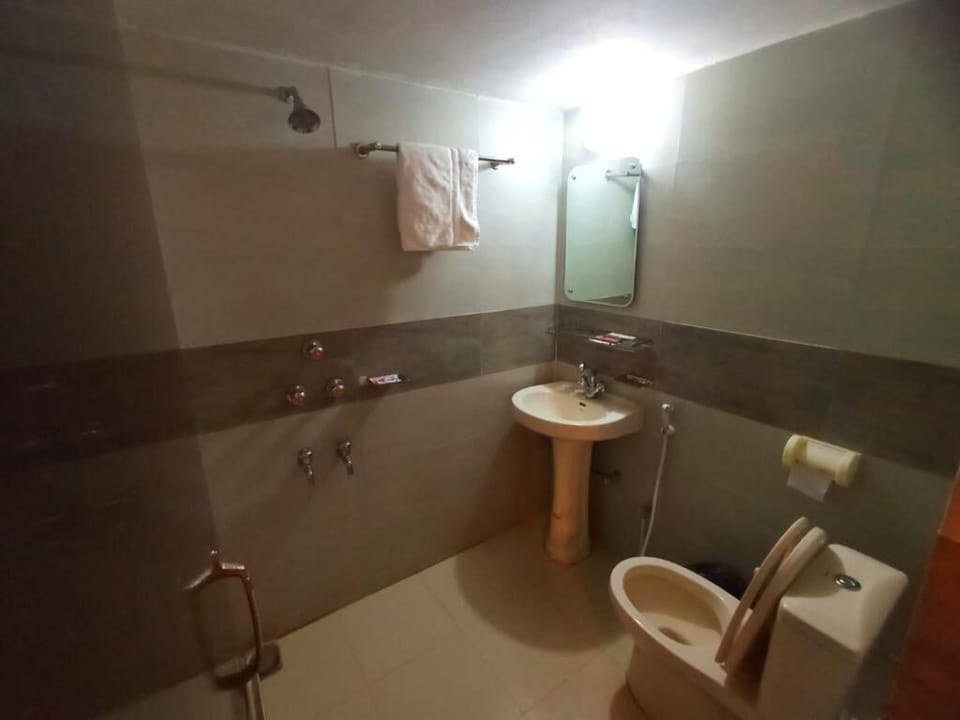 Towels, soap, shampoo, toilet paper