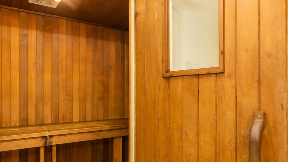 Swedish style sauna off gym