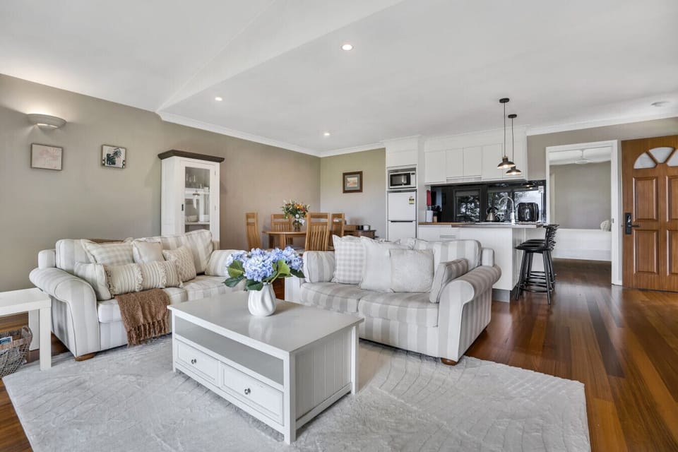 Living, dining and kitchen space