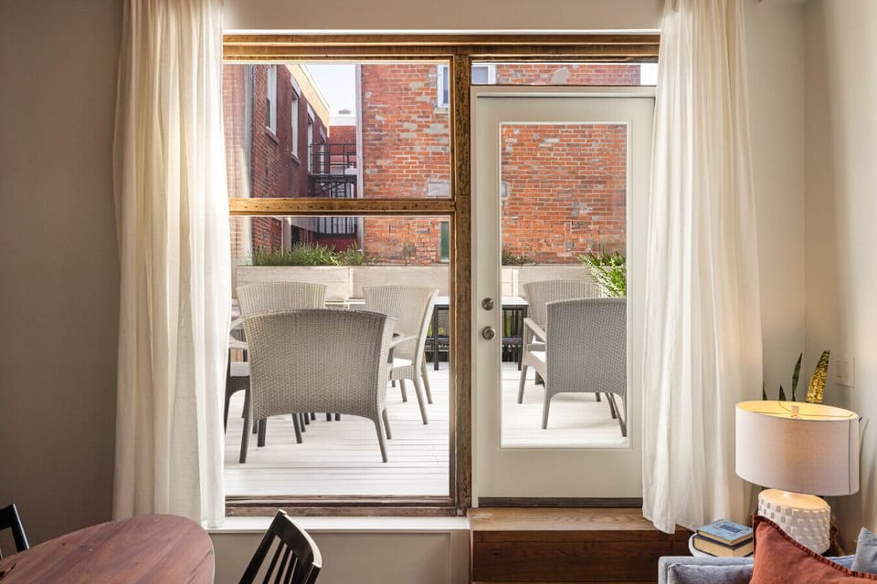 Generously proportioned rooftop patio located right outside your kitchen door