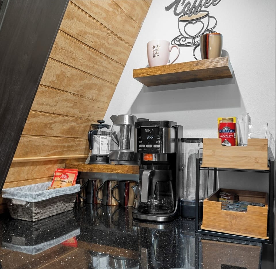 lazy mornings made perfect. Start your day with our fully stocked coffee station with everything you need from kettle and French press and Keurig’s with pods and creamer. Ensuring coffee the way you like it.