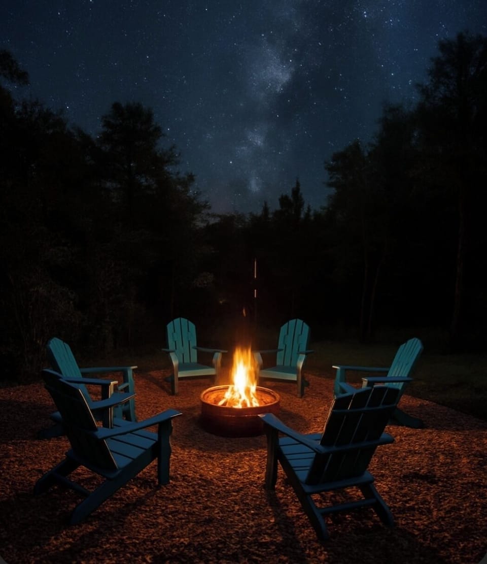 Gaze at the stars and enjoy the warmth of the fire pit on those beautiful autumn nights.