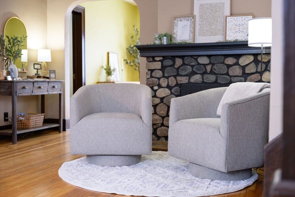 Cozy electric fireplace.