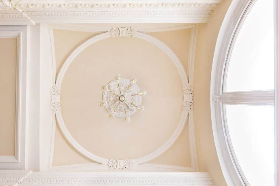 Decorative detail of the ceiling inside the building