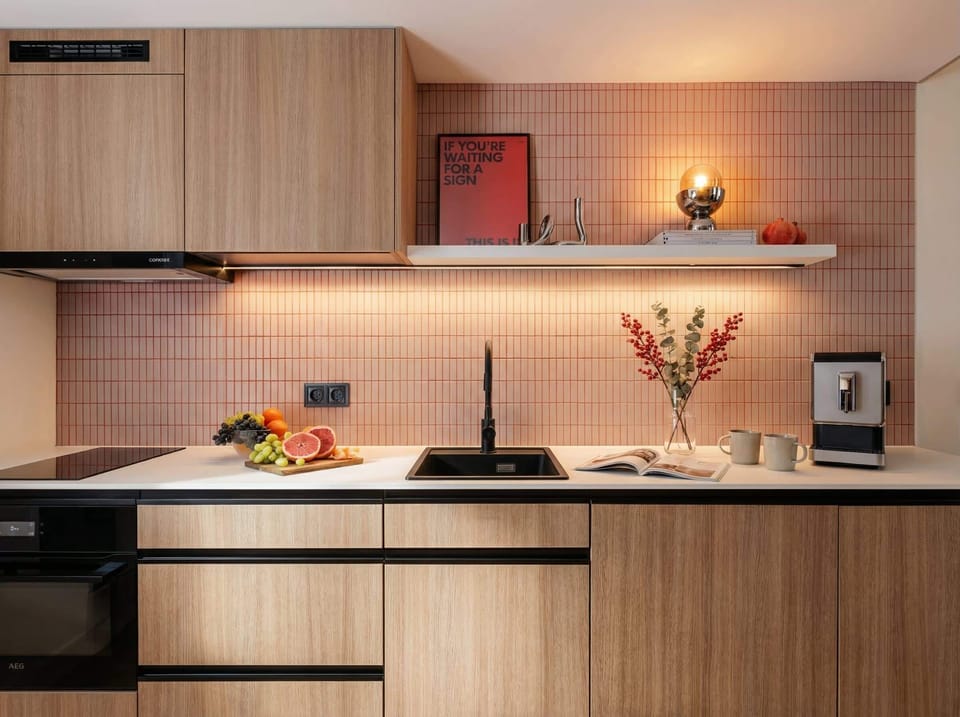 Kitchen is fully equipped with everything you need for basic cooking, please, see the list of amenities